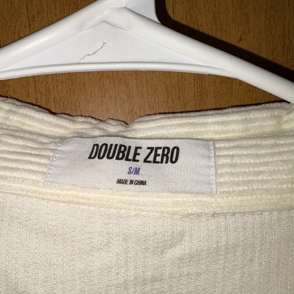 Women's Double Zero Cream White Corduroy Button-up Shirt - Picture 5 of 5